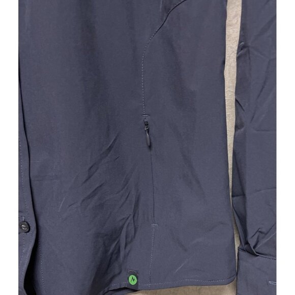 Marmot Johnson Outdoor Button Front Roll Tab Black Shirt Women's Medium - Picture 5 of 10